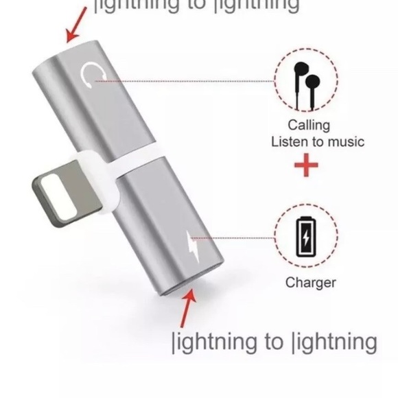 2in1 Lightning Adapter Splitter Audio For iPhone - Picture 3 of 4